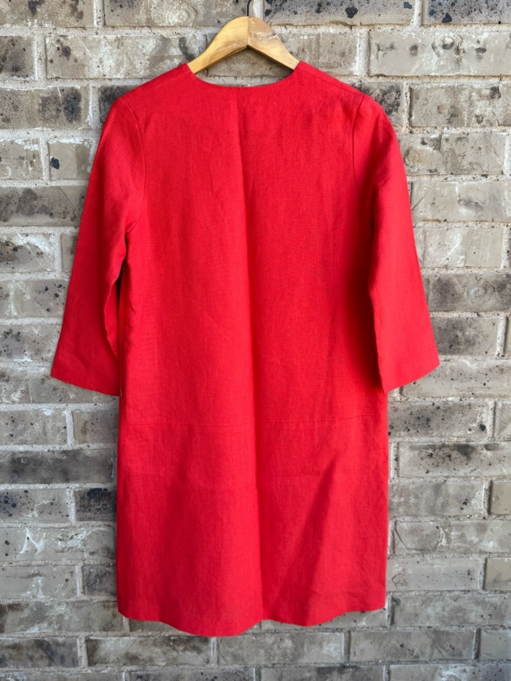 Emerson Fry Tuckernuck MOD Red Orange Short-Sleeve Mini Linene Dress small - Picture 6 of 6